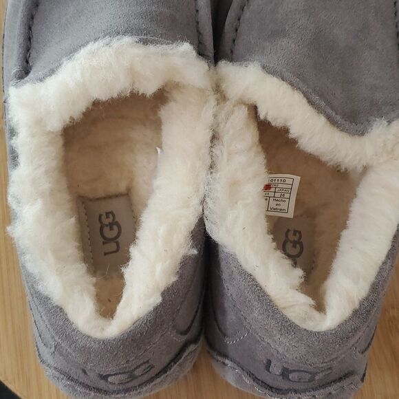 UGG Ascot Slipper Grey Suede Wool Comfort Loafer Men's US 8/ EU 41 NIB - Picture 7 of 13
